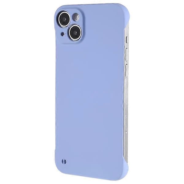 Kompatibel med iPhone 15 Plus etui rammeløst hud-touch hårdt PC telefoncover LightPurple