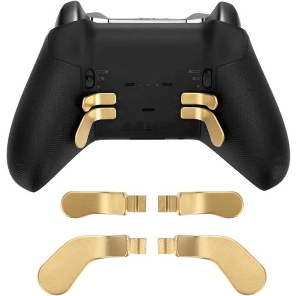 för Xbox One Elite Controller Series 2 Model 1797 Controller Metallersättningsdelar, inklusive 4st rostfritt stål Trigger Controller Paddlar (guld)