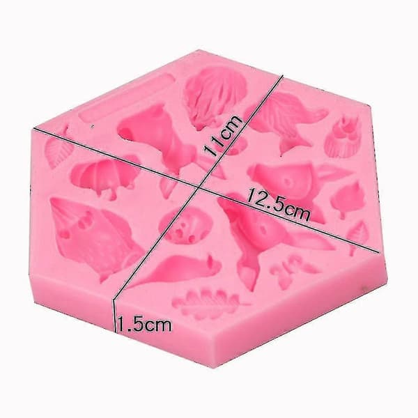 Silikon Dyr Fondantform Kakedekorasjon Bakeform Pink