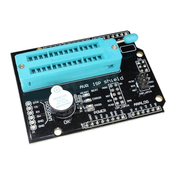 AVR ISP Universal Programmer Expansion Board Shield Burning Bootloader for Atmega328P Module Atmega med LED-indikator Black