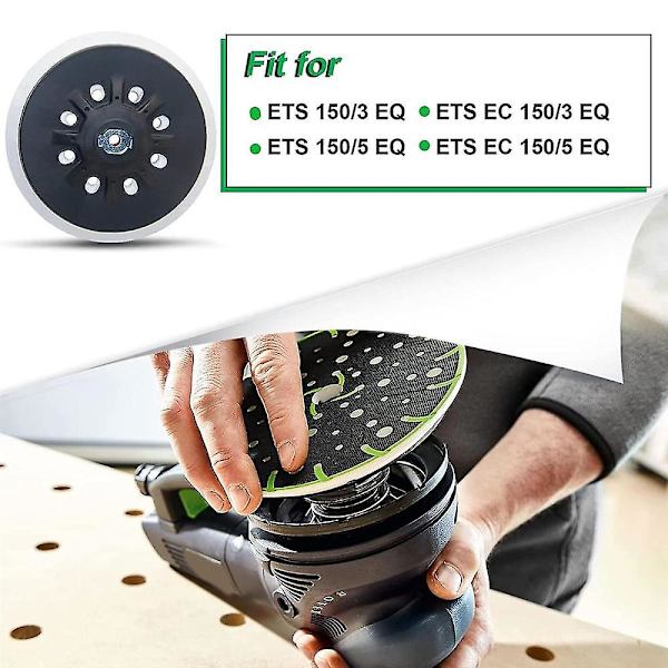 202460 ETS 150 Hård Slibepude 6 tommer 150 mm Til Festool Kompatibel med ETS 150/3 EQ, ETS 150/5 EQ ETS EC 150/3 EQ 1 stk