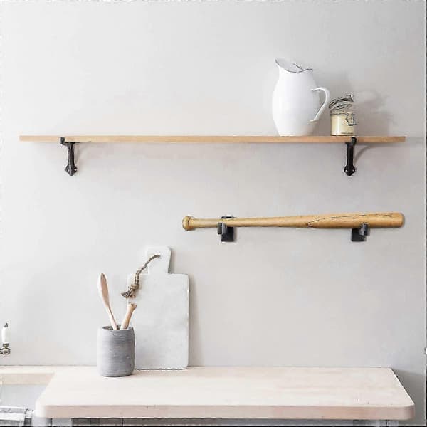 Baseball Bat Display Wall Mount, Bat Holders for Wall Solid with Felt Liner and Hidden Screws Bat Wal Black