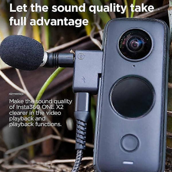 Insta-360 ONE X2 Dual Microphone Adapter with 3.5mm Input & USB-C Port for External Microphones