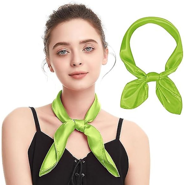 Sidenkänsla Halsduk Kvadratisk Chiffon Halsduk Enfärgad Bandanas Retro Halsdukar För Kvinnor Halsduk Handväska Halsduk