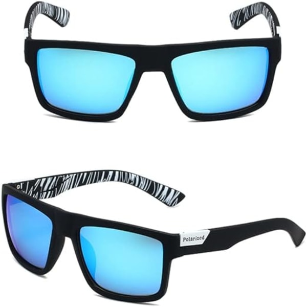 Herr Mode Nya Polariserade Solglasögon Utomhus Skuggning Fyrkantiga Retro Glasögon Passar Alla White/Blue