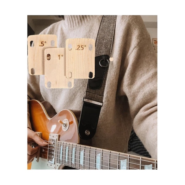 3 stk Gitarhals-shims Bolt-on-halsplate for gitar- og bassreparasjon 0,25, 0,5 og 1-graders gitar Wood color