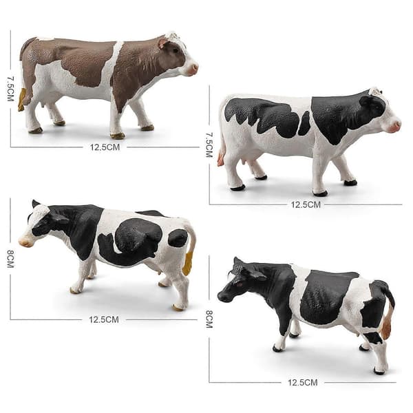 Dyrmodell Solid Nøye Utførelse Plast Simmental Ku Dyremodell for Skrivebordsdekorasjon B