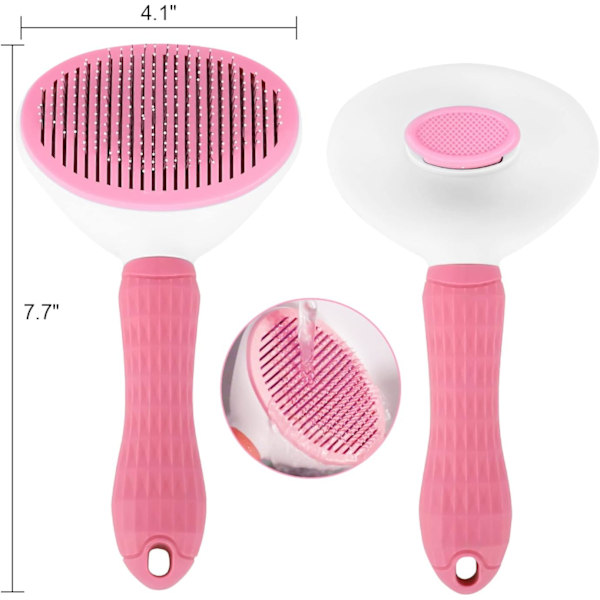 Koira Kissa Pupu Lemmikki Karvanpoisto Harja - Helppo Poistaa Irtonainen Aluskarva, Lemmikin Hierontatyökalu Sopii Lemmikeille, Joilla On Pitkät Tai Lyhyet Karvat Pink
