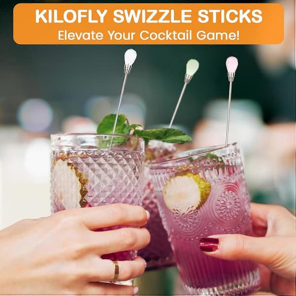 Rhinestone Party Stir Swizzle Stick Value Pack, Sæt med 4 Sæt4 a