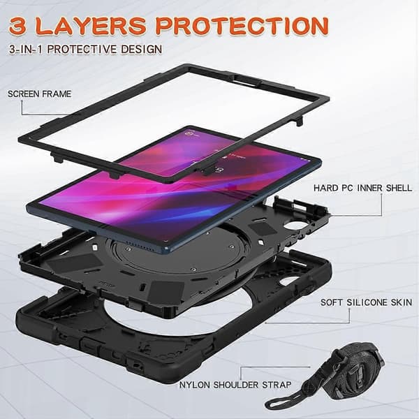 Silikon + PC-deksel for Lenovo Tab K10 / M10 Plus Black