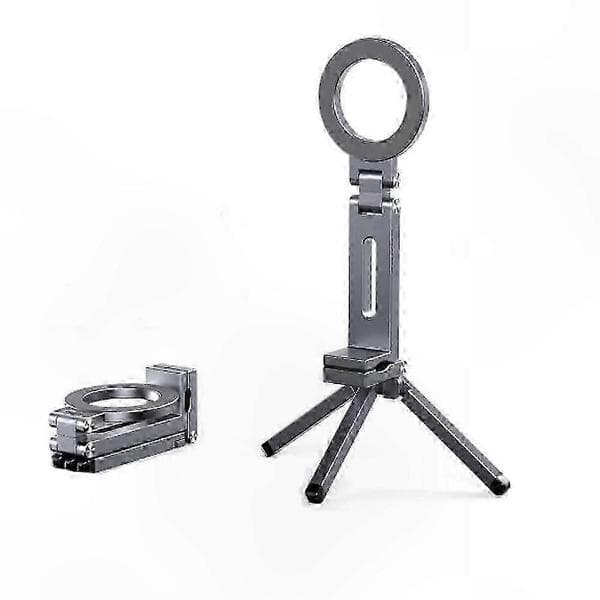 Justerbart Magnetisk Telefon Tripod Stativ, Bærbart Aluminium Tripod til Smartphones Gray