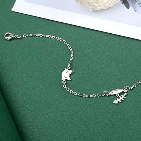 925 Sterling sølv søt kattearmbånd Hjerteformet kattearmbånd Jubileum Bursdagssmykker Venner gave til kvinner Jenter