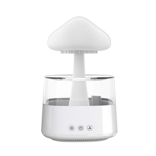 Farverigt og regnluftfugterlys, aroma diffuser atmosfærelys, regnregndråbe luftfugter, diffuser til at hjælpe med søvn, regnlyd ledsaget af søvn