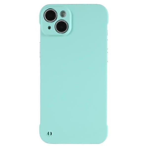 Kompatibel med iPhone 15 Plus etui rammeløst hud-touch hårdt PC telefoncover LightBlue