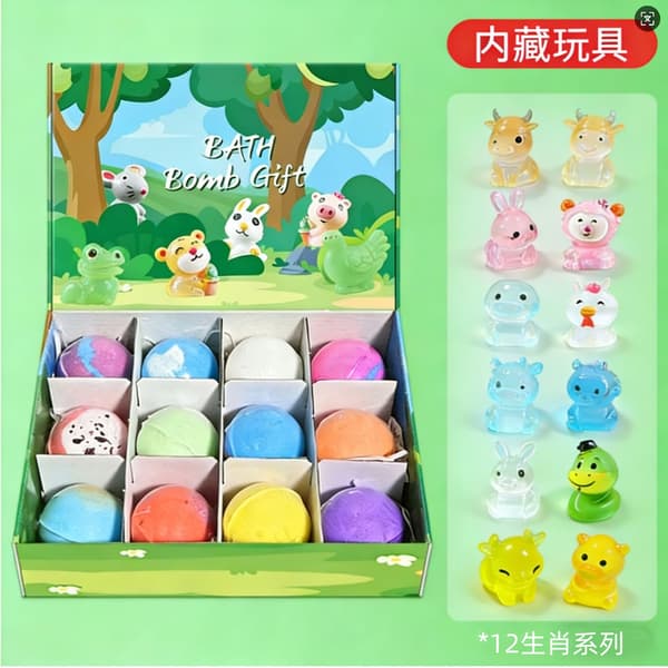 Ocean Toy Bad Salt Ball Set 60g*12 Havssalt Badbollar Bubbelbollar Exploderande Badbollar Presentförpackning 720g 12-pack - XXSW4