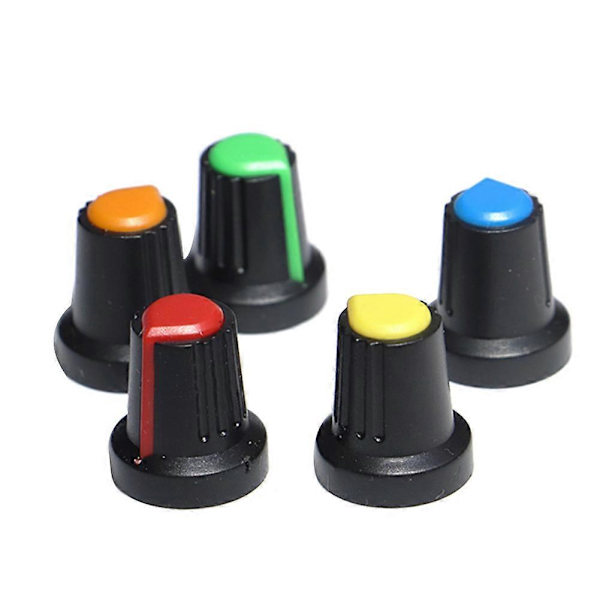 120 stk. Potentiometer Knapper Kit Plast Knapper Hætte 6 mm Diameter Skaft Hul Potentiometer Knapper Hætter as shown