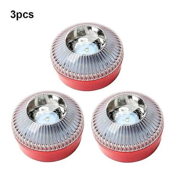 Nyeste Bærbare Nødlys V16 Homologeret Bil Nødblink Orange/Blå/Rød Magnetisk Induktions Stroboskoplys red 3pcs