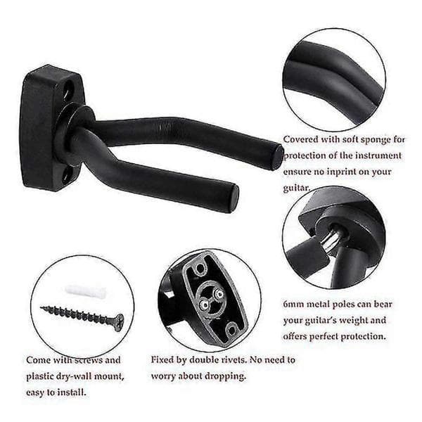 10 st gitarrtillbehör Gitarrkrok Kort krok Ukulele Väggkrok Gitarr Vägg Gitarr Metallhängare