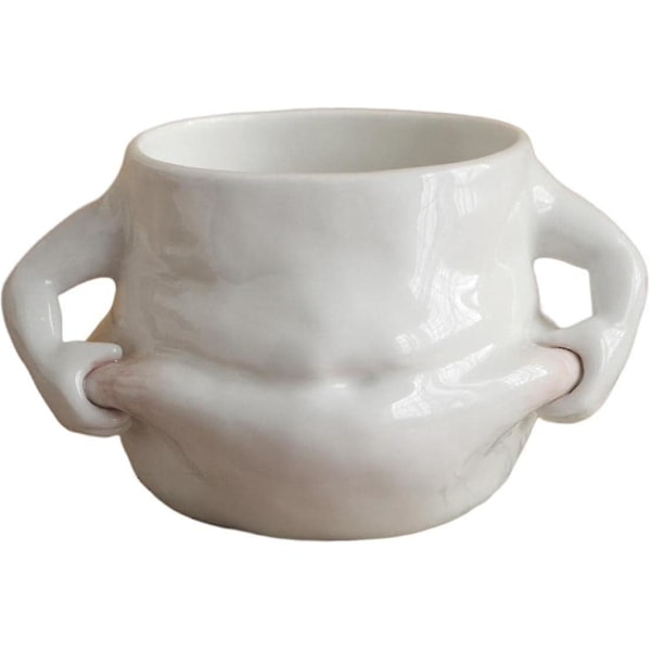 Kreativ keramisk kaffekopp med håndtak, stor mage, morsom, kompatibel med fest, kontor, pub, bursdag, kjøkken-k