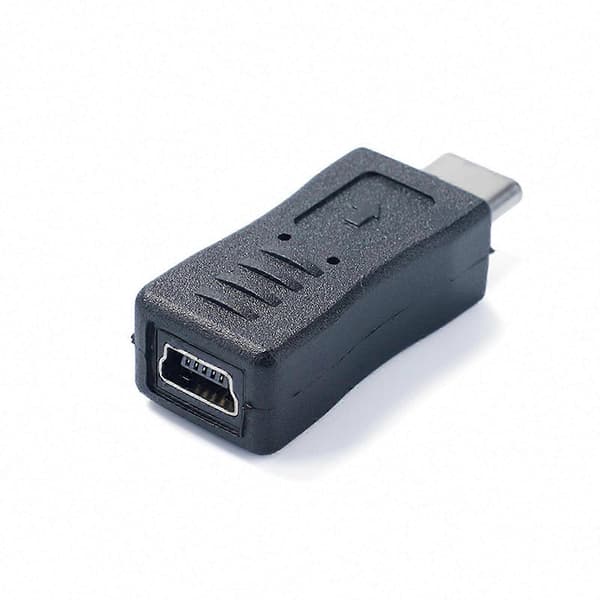 Mini USB til USB C-adapter hunn til hann-omformer for lading og datasynkronisering av telefon Multicolor