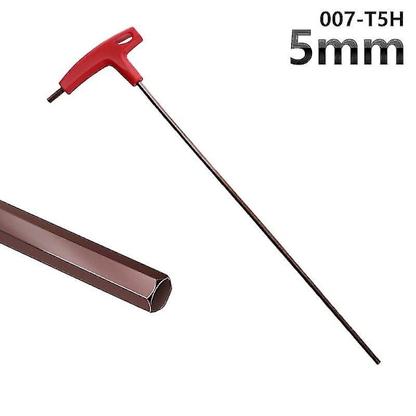 3/4/5/6/8mm Allen-nøkler Håndverktøy Sekskantsett Ekstra Lang Type Hex-nøkler Sett T-håndtak Flatt Skiftenøkkel Reparasjon 5mm