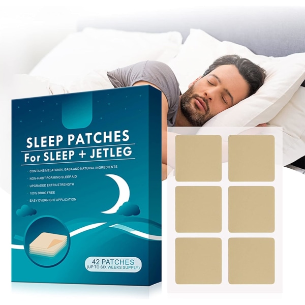 42 st sömnplåster, sömnhjälpmedel for voksne Sovplåster for å forbedre sömnkvaliteten, sömnhjälpare Natural Sleep Stickers