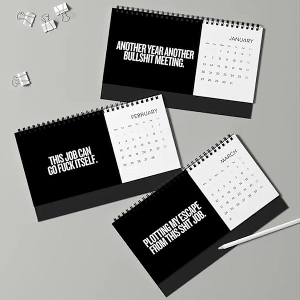 Sh*t Jag Vill Säga På Jobbet 2025 Kalender, 10' x 5' 2025 Rolig Kalender För Den Trötta Anställda, Sarkastiska Och Kvicka Citat För Kontoret 3pcs