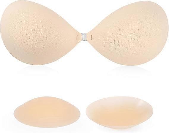Selvklæbende stropløs genanvendelig silikone push-up bh til kvinder, beige Beige 30-40D
