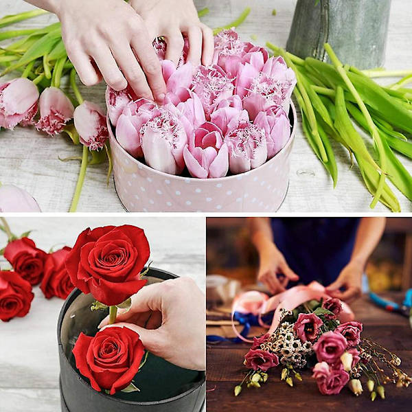 6 st Flower Foam Blocks, 6,5 tum Rund Torr Blommor Foam För, för bröllopsgången Blommor, festdekoration green