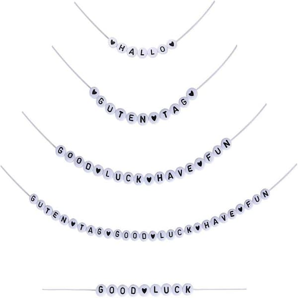 Svarta Akrylkubalfabetpärlor för DIY-smyckestillverkning – Halsband Armbandstillbehör