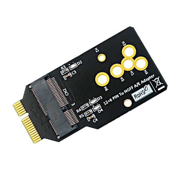 AX200/201/210 WIFI6-modul til 12+6-pinners adapterkortstøtte 2230 M.2 nøkkel A/E-modul Bytter ut BCM94360CS2-kort Black