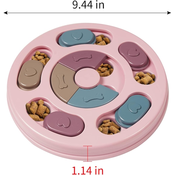 Hunde puslespil legetøj, hunde mad puslespil feeder legetøj til IQ træning og mental berigelse, hund godbid puslespil (blå) Level2-Pink