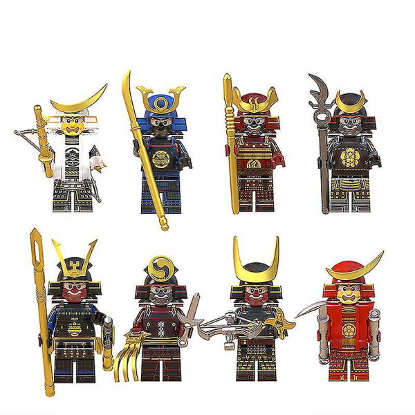 8 stk Byggeklosser Minifigur Japansk Samurai Figur Wm6090