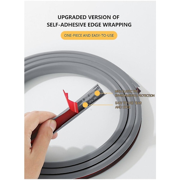 2/5m selvklebende PVC kantbånd tetningsteip 16/18mm U-formet stripe for møbelskap skrivebord kantbeskytter White