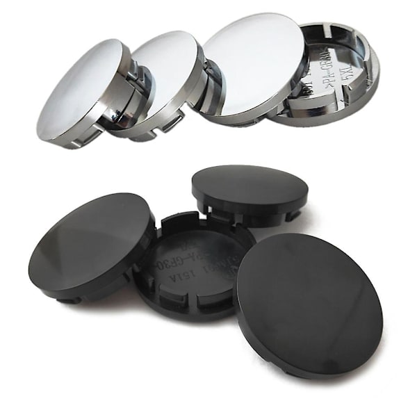 4 stk 56 mm navkapsler for bilhjul universal abs dekk for kjøretøy dekk felgdeksel Silver