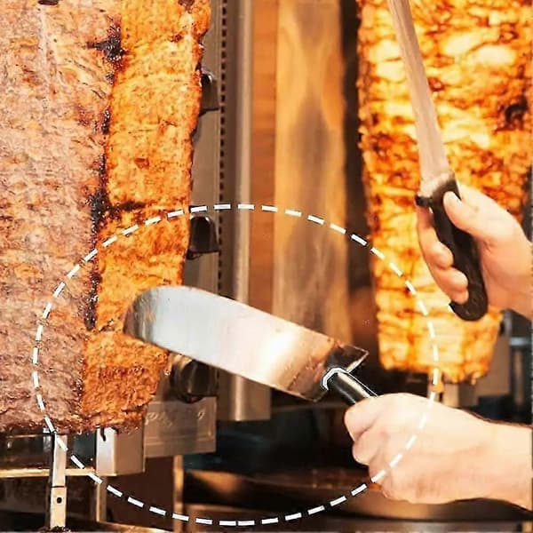 Spatel af rustfrit stål med kødopsamlingsbakke