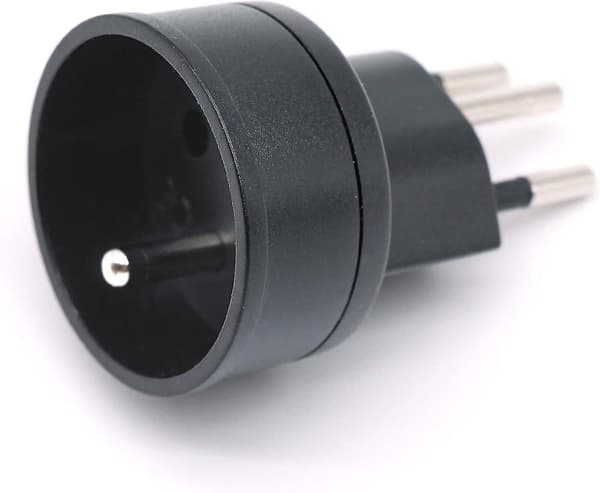 Schweiz/Liechtenstein 2-ben adapter - EU til DE/FR/IT/ES 3-ben stik (3 stk., sort)