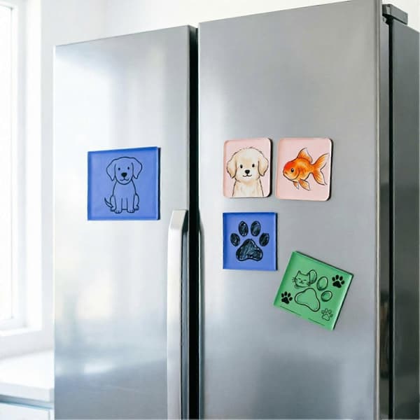 5 sæt DIY klare akryl køleskabsmagneter – med klæbemiddel – til håndværksdekoration 5pcs Rectangle