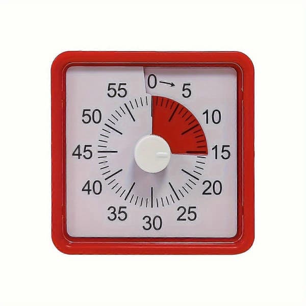 Lydløs 60-minutters timer til børn og voksne, synlig nedtællingstimer til kontormøder, eksamener og køkkenbrug Red Christmas