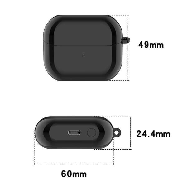 Compatible with Samsung Galaxy Buds3 R530 Charging Case with Wireless Charging Support - Black