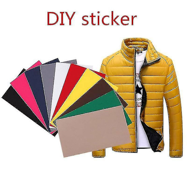 2 stk selvklebende lapper klistremerke for klær DIY for dunjakker stoff White