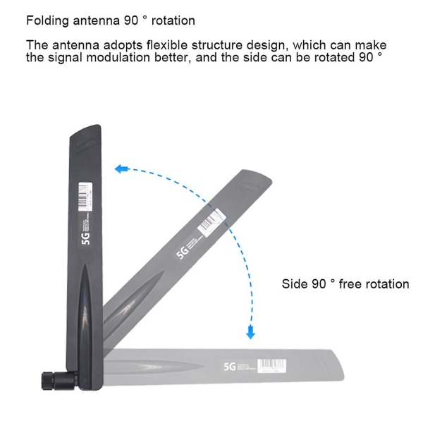 2 st 3g 4g 5g Antenn 600-6000mhz 18dbi Gain Sma Hane För trådlöst nätverkskort Wifi Router High S Black