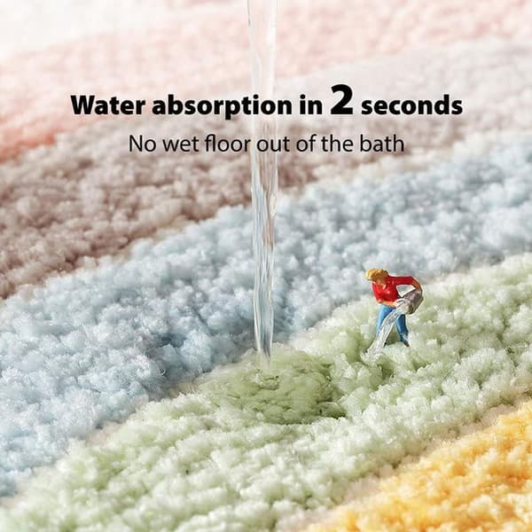 Fargerike Steiner, 40 x 60 cm Fluffy Baderomsmatte Absorberende Nei