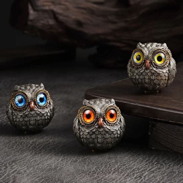 Uggla Resin Figurin Dekorativa Uggla Statyer 3-pack