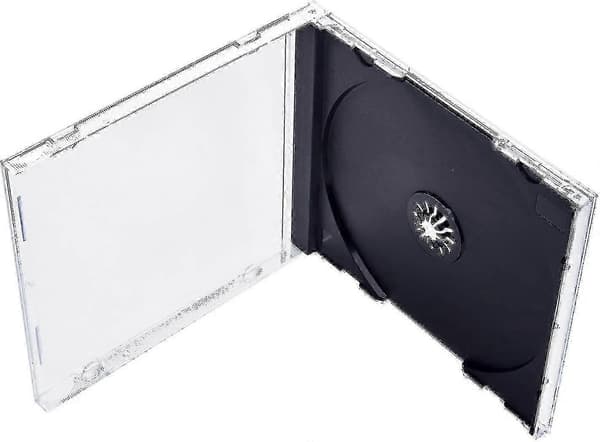 Standard klar CD-etui med samlet sort bakke - 25-pak