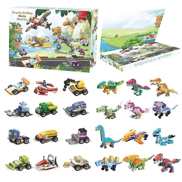 2022 Julkalender Nedräkningskalender Dinosaurie Engineering Fordon Blind Box Leksaker Present