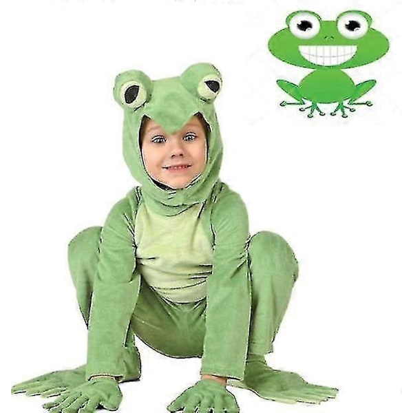 Poikien Tyttöjen Sammakkoasu Lasten Eläin Cosplay Naamiaisasu 90-105cm