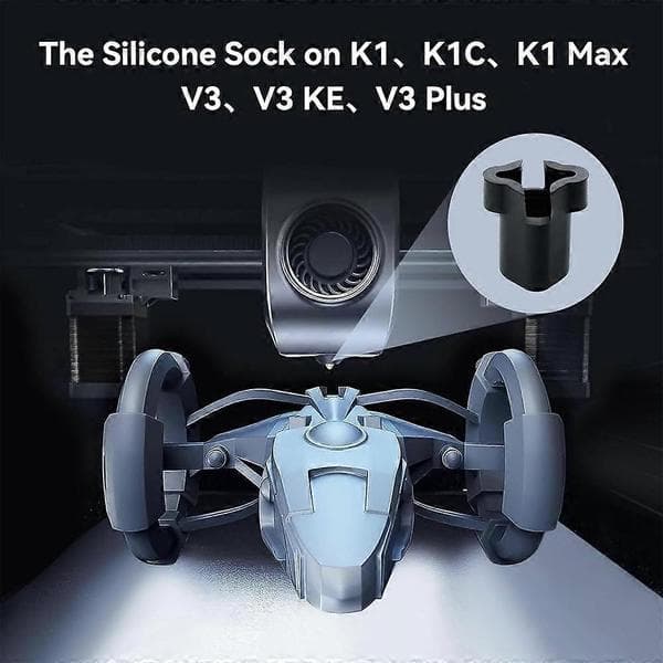 6 stk. silikoneovertræk til K1C/Ender 3 V3/Ender 3 V3 Plus Hotend silikonesokkesæt Hotend Hotend reservedel til Creality 3D-printer