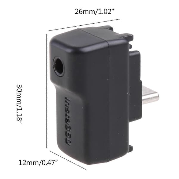 Insta-360 ONE X2 Dual Microphone Adapter with 3.5mm Input & USB-C Port for External Microphones