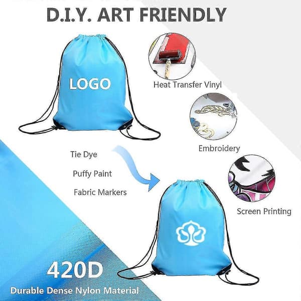 Dragskoväskor Bulk För Barn, Stor Gymnastikväska i Nylon med Snöre för Tie-dye, 10-pack
